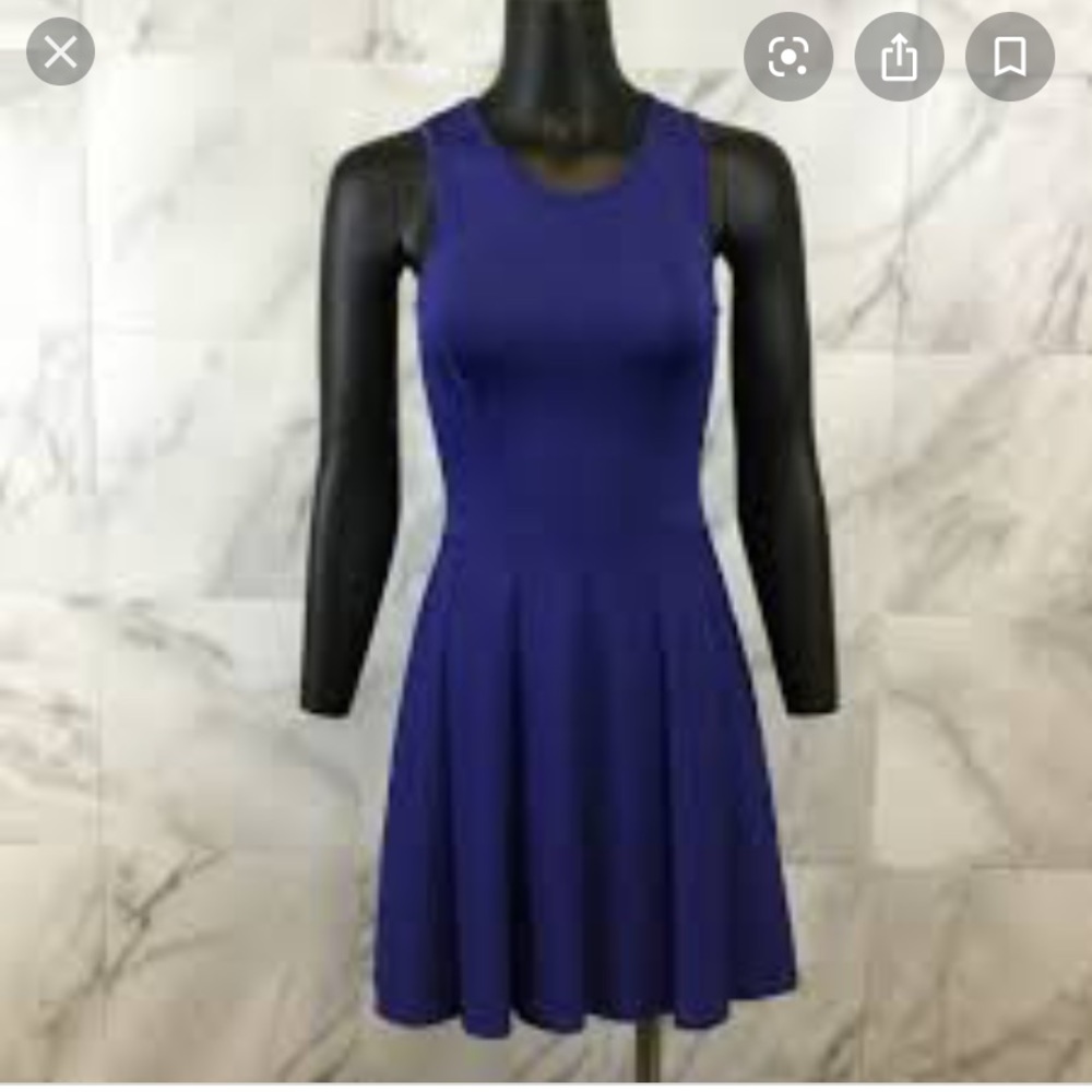 PARKER Flare Back cut out dress in Blue